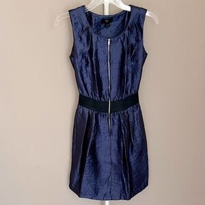 Aqua Sleeveless Knee-length Metallic Dress